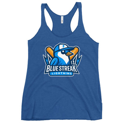 Performance | Thin Racerback Tank Top | Blue Streak Lightning | Mascot Logo