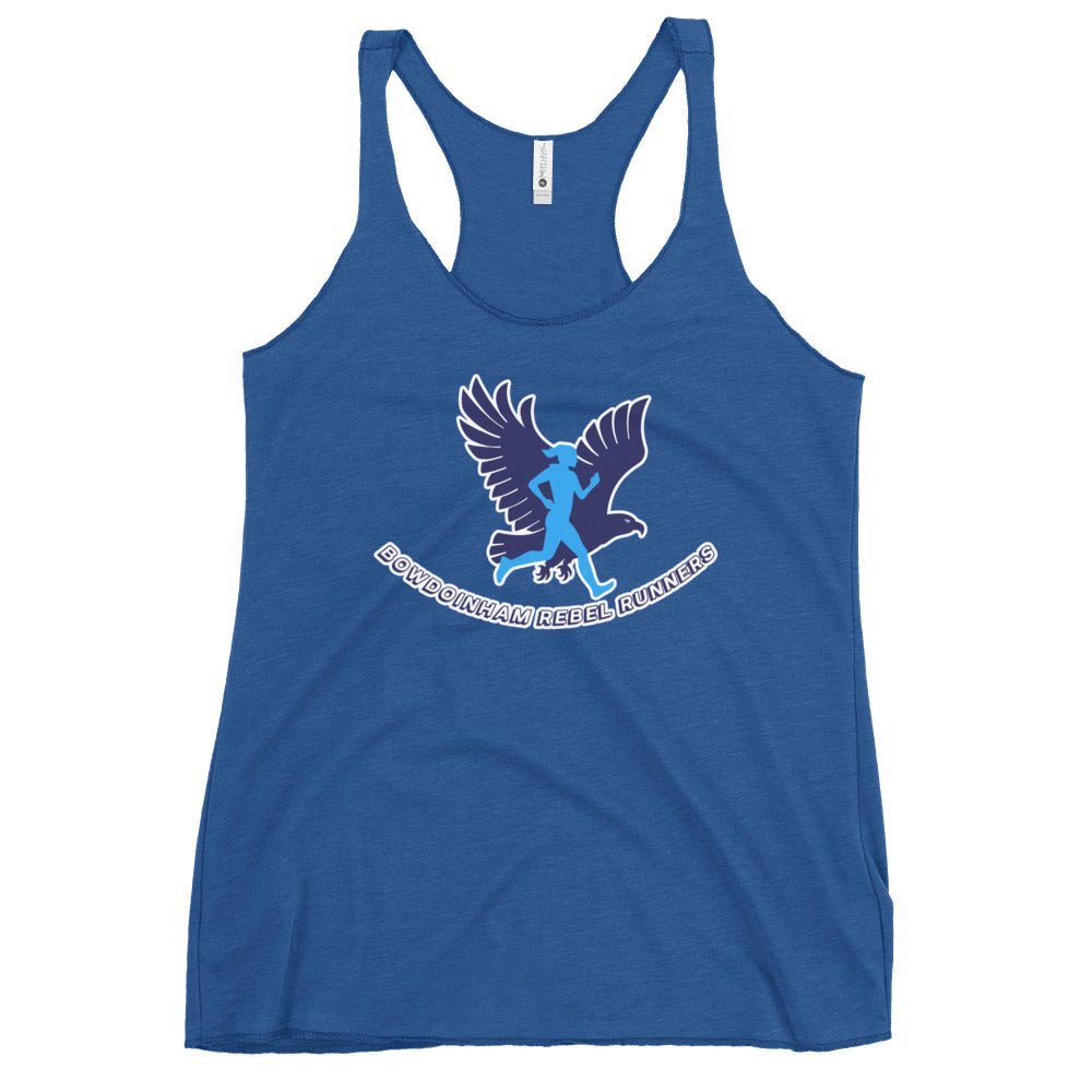 Performance | Thin Racerback Tank Top | Bowdoinham Rebel Runners | Aerial Runner Emblem Logo