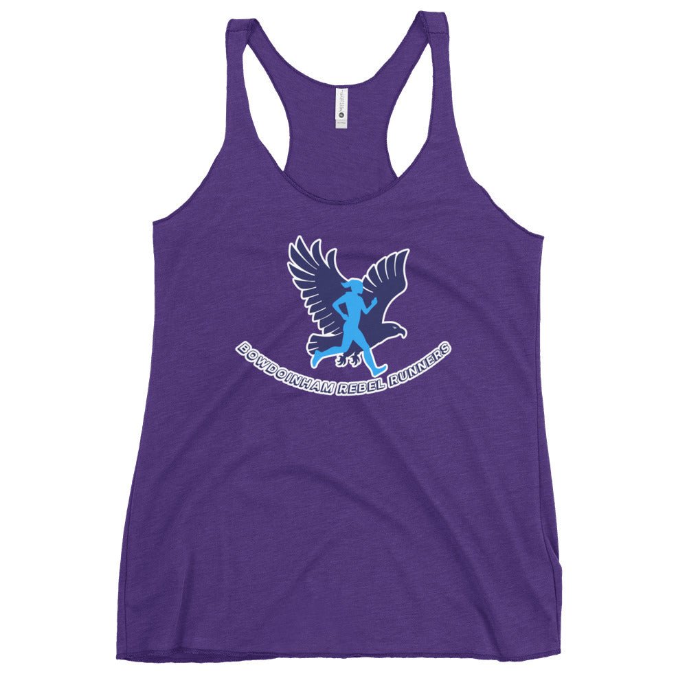 Performance | Thin Racerback Tank Top | Bowdoinham Rebel Runners | Aerial Runner Emblem Logo