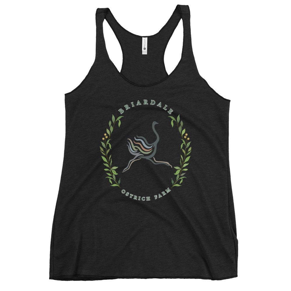 Performance | Thin Racerback Tank Top | Briardale Ostrich Farm | Crest Logo