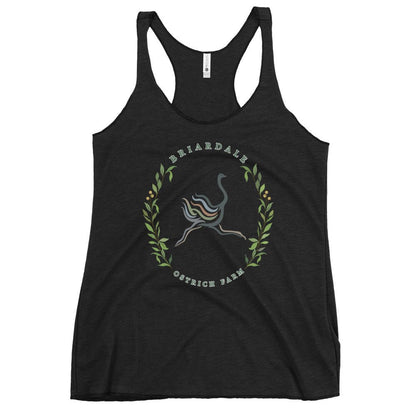 Performance | Thin Racerback Tank Top | Briardale Ostrich Farm | Crest Logo