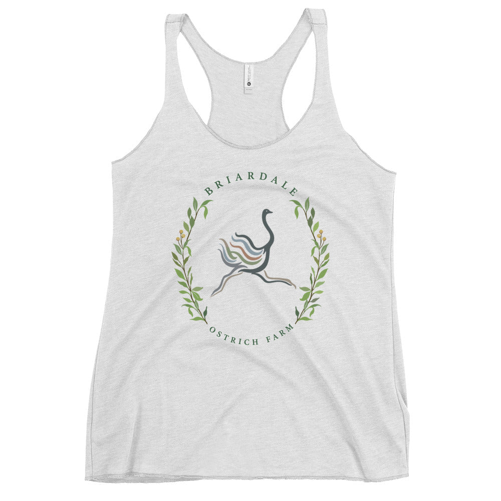 Performance | Thin Racerback Tank Top | Briardale Ostrich Farm | Crest Logo