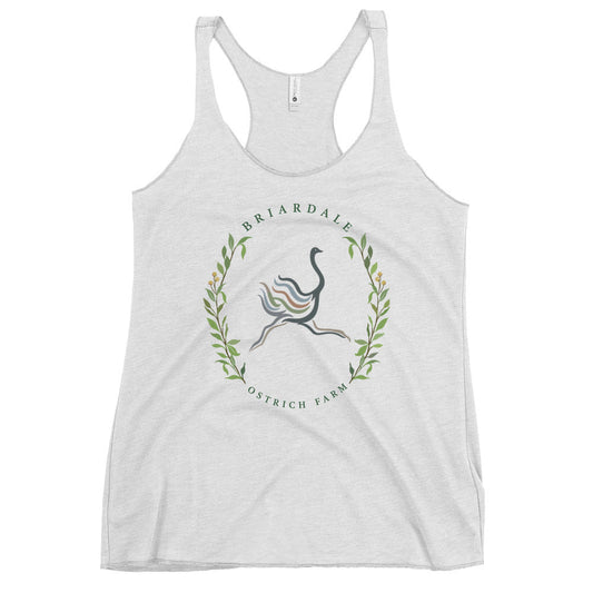 Performance | Thin Racerback Tank Top | Briardale Ostrich Farm | Crest Logo