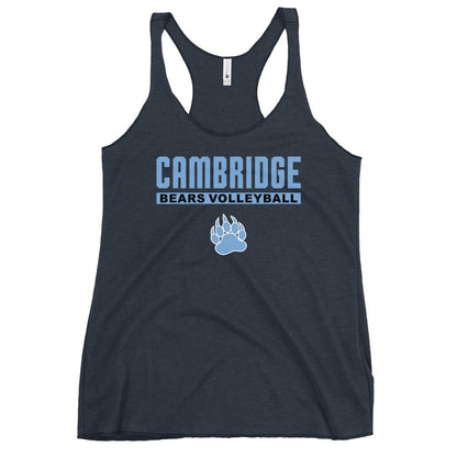 Performance | Thin Racerback Tank Top | Cambridge Volleyball | Script Paw Logo