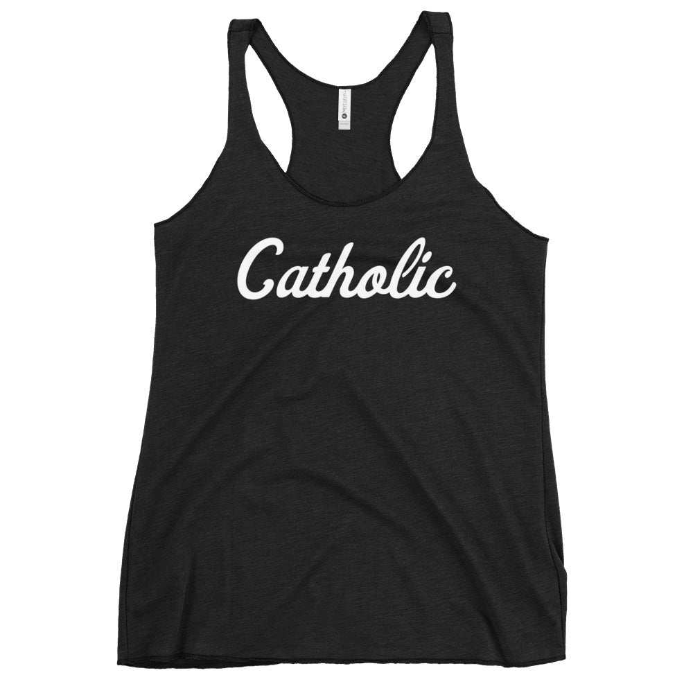 Performance | Thin Racerback Tank Top | Catholic High School | Script Logo