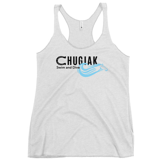 Performance | Thin Racerback Tank Top | Chugiak Mustang Swim & Dive | Crest Logo