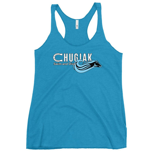 Performance | Thin Racerback Tank Top | Chugiak Mustang Swim & Dive | Emblem Logo