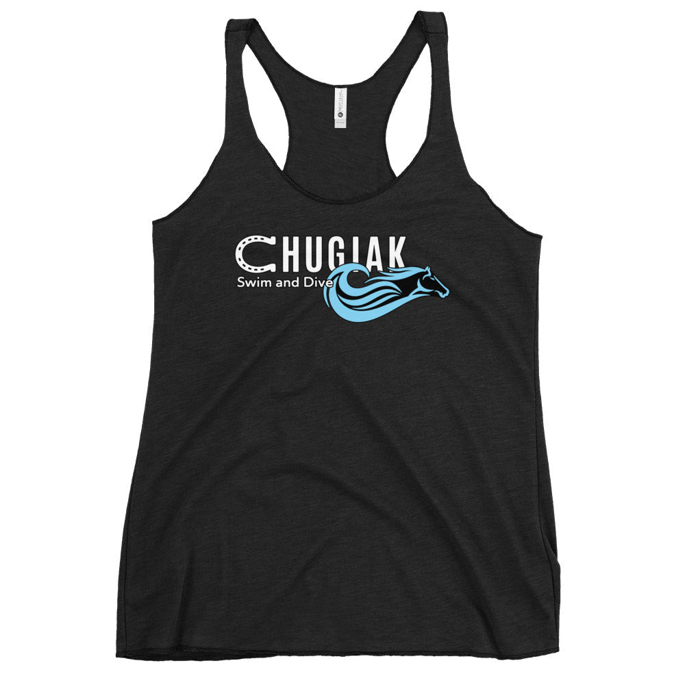 Performance | Thin Racerback Tank Top | Chugiak Mustang Swim & Dive | Emblem Logo