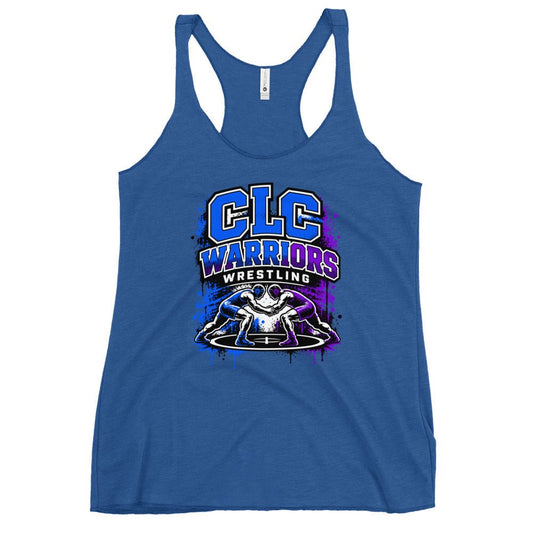 Performance | Thin Racerback Tank Top | Clear Lake - Clayton Wrestling | Emblem Logo