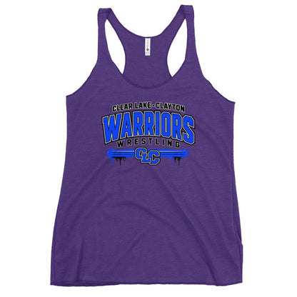 Performance | Thin Racerback Tank Top | Clear Lake - Clayton Wrestling | Warrior Crest Logo