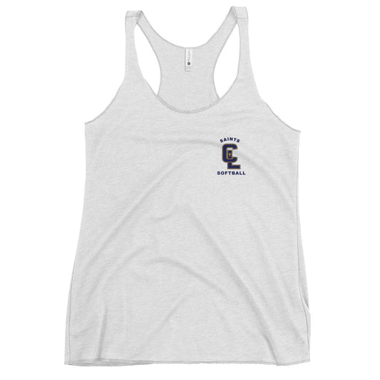 Performance | Thin Racerback Tank Top | Crean Lutheran Softball | Navy CL Softball Logo