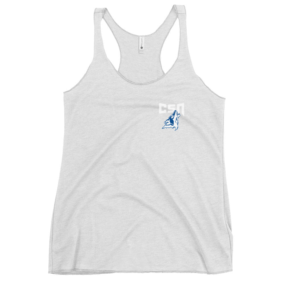 Performance | Thin Racerback Tank Top | CSN Volleyball | CSN White Alt Logo
