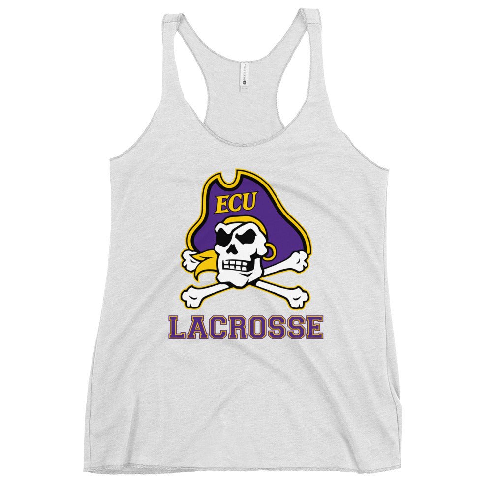 Performance | Thin Racerback Tank Top | ECU Club Womens Lacrosse | Ironclad Corsairs Logo