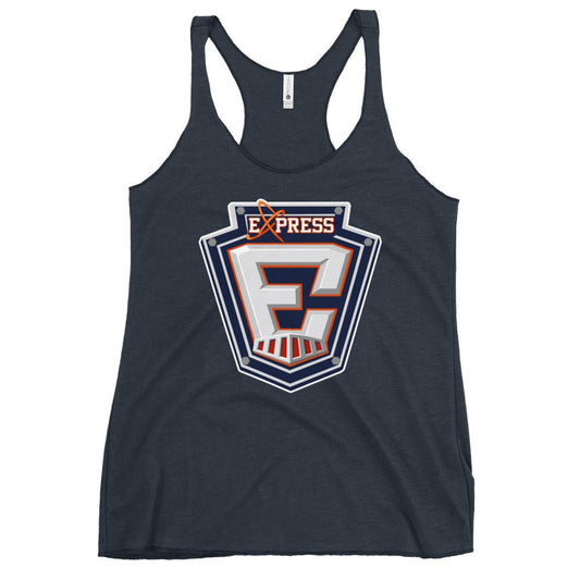 Performance | Thin Racerback Tank Top | Erie Express Football | E Badge Logo