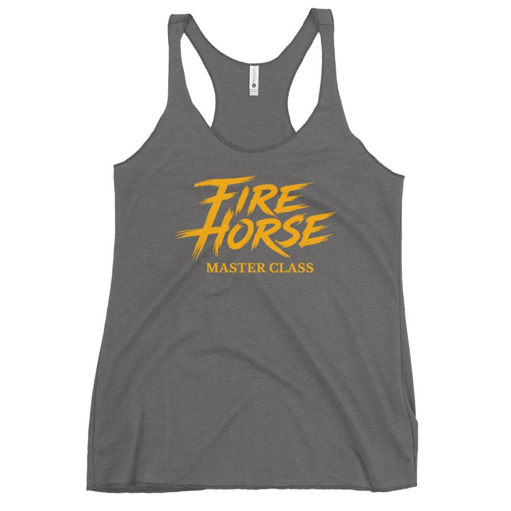 Performance | Thin Racerback Tank Top | Fire Horse Masters | Modern Script Logo