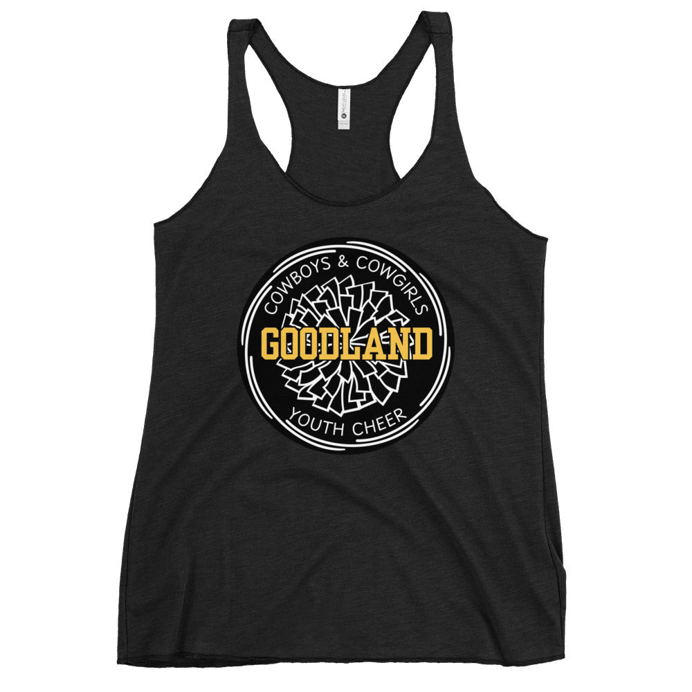 Performance | Thin Racerback Tank Top | Goodland Youth Cheer | Badge Logo