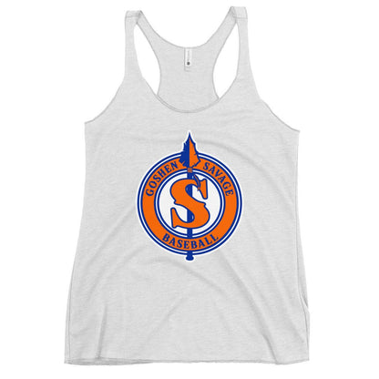 Performance | Thin Racerback Tank Top | Goshen Savage Baseball | Badge Logo