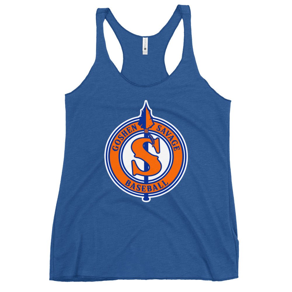 Performance | Thin Racerback Tank Top | Goshen Savage Baseball | Badge Logo