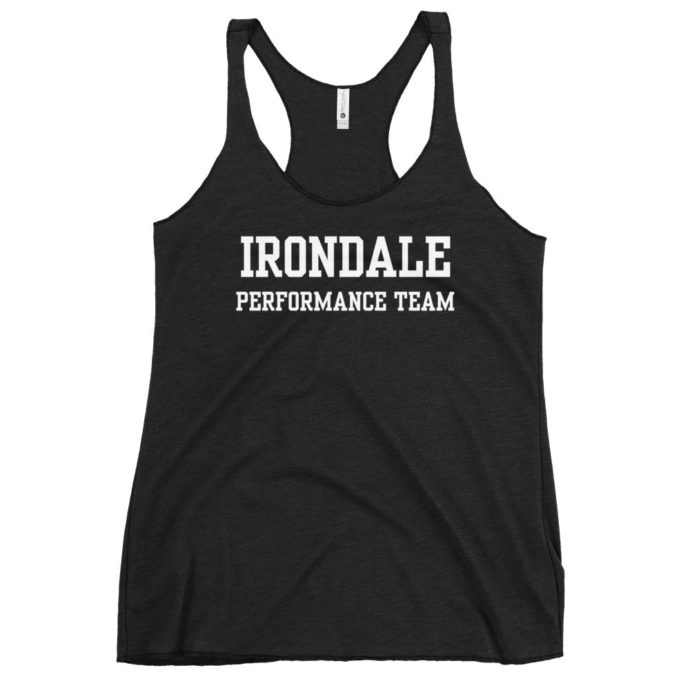 Performance | Thin Racerback Tank Top | Irondale Dance Team | Script Logo