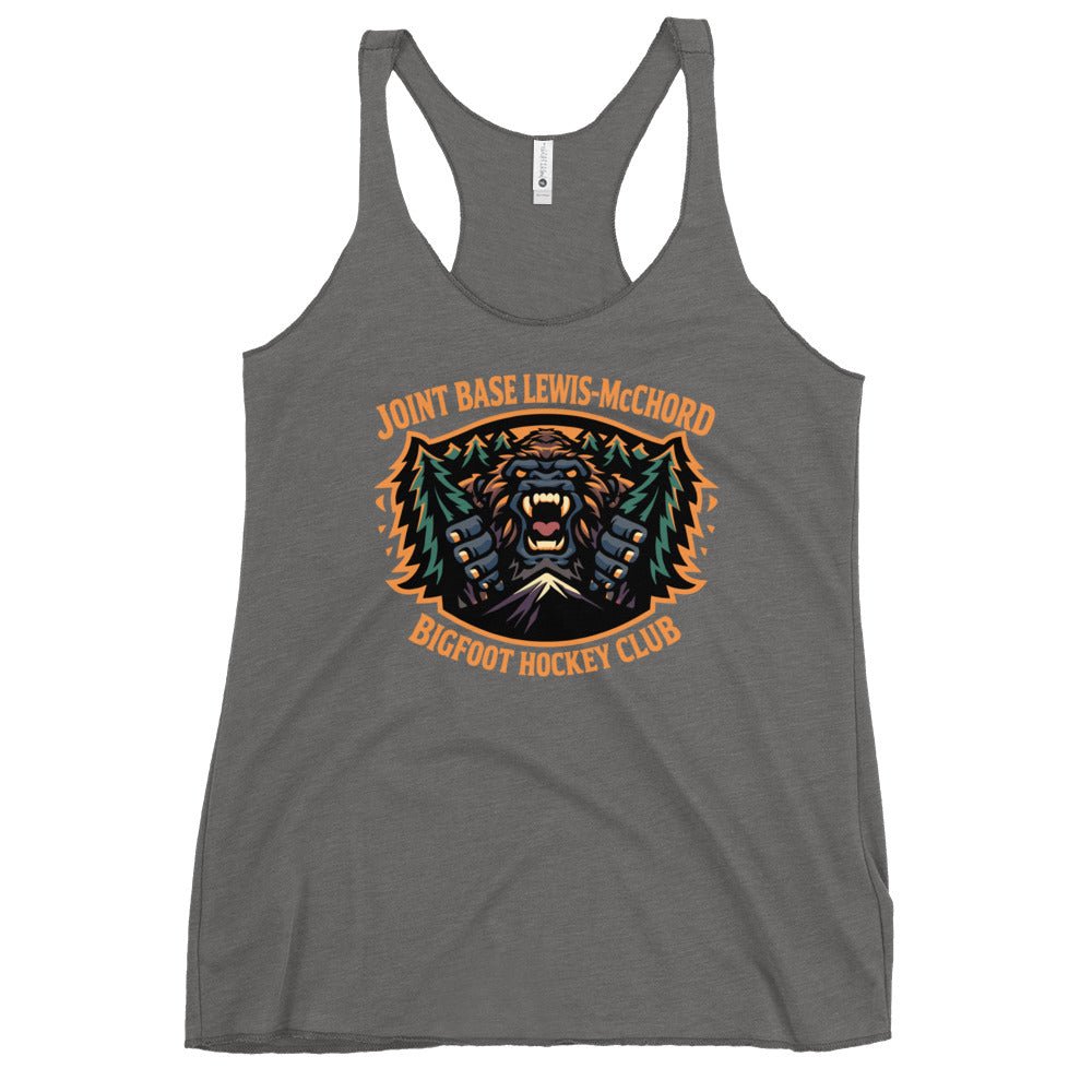 Performance | Thin Racerback Tank Top | JBLM Bigfoot Hockey Team | Mascot Logo