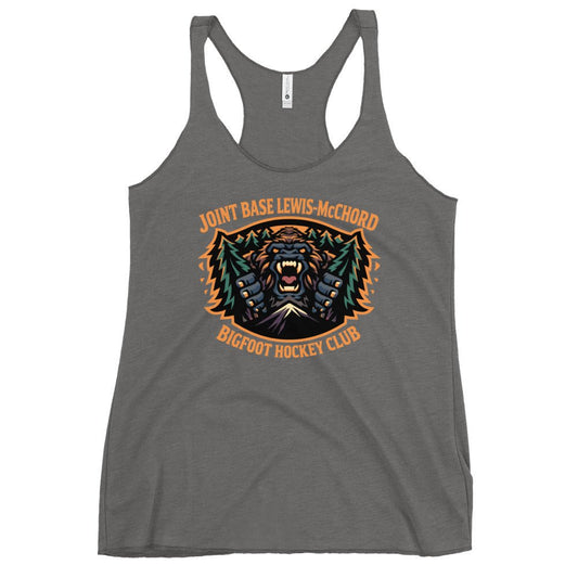Performance | Thin Racerback Tank Top | JBLM Bigfoot Hockey Team | Mascot Logo