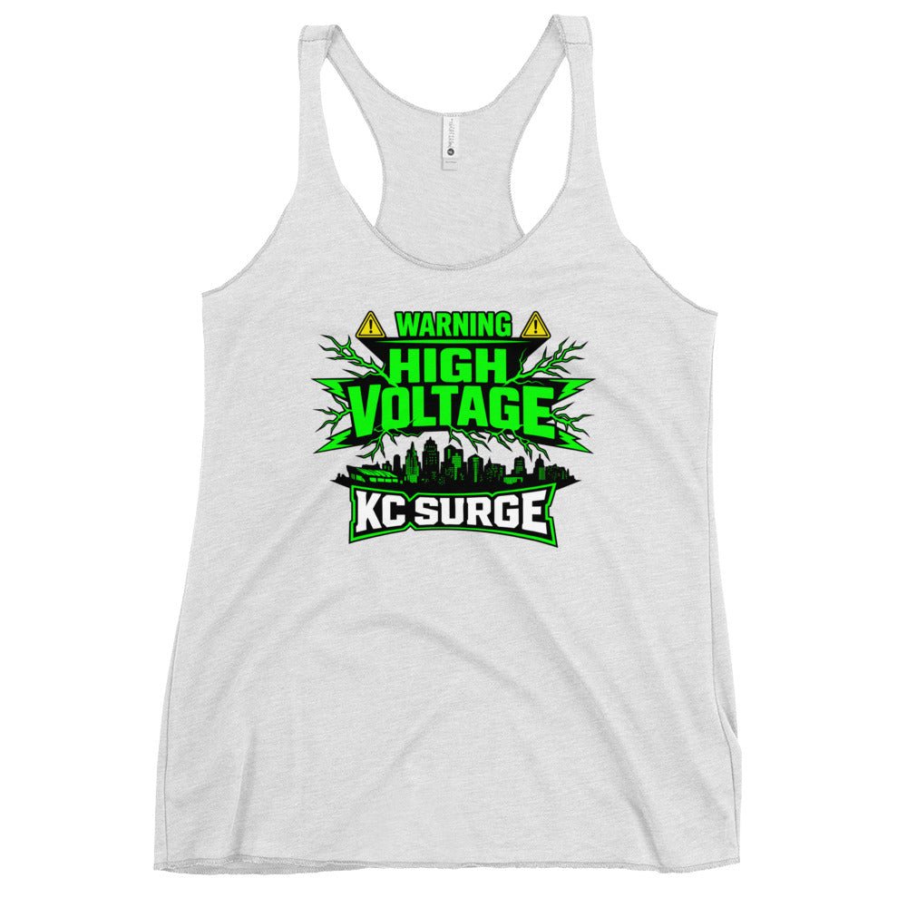 Performance | Thin Racerback Tank Top | Kansas City Surge | High Voltage Logo