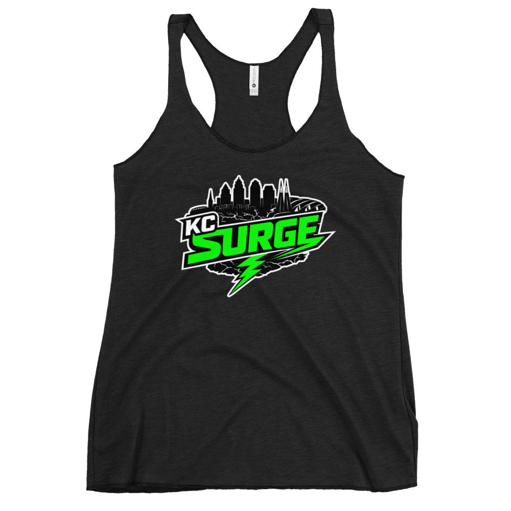 Performance | Thin Racerback Tank Top | Kansas City Surge | Neon Skyline Logo