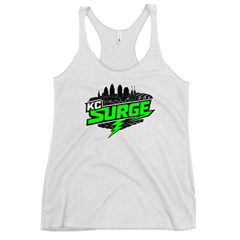 Performance | Thin Racerback Tank Top | Kansas City Surge | Neon Skyline Logo