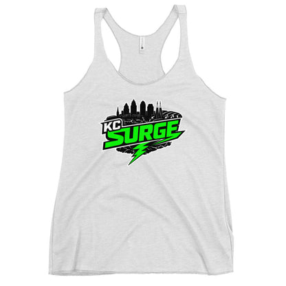 Performance | Thin Racerback Tank Top | Kansas City Surge | Neon Skyline Logo