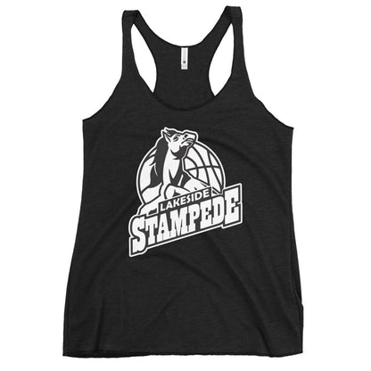 Performance | Thin Racerback Tank Top | Lakeside Stampede | Basketball Mascot Logo