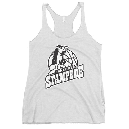 Performance | Thin Racerback Tank Top | Lakeside Stampede | Basketball Mascot Logo