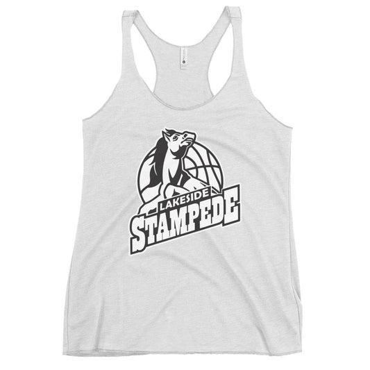 Performance | Thin Racerback Tank Top | Lakeside Stampede | Basketball Mascot Logo