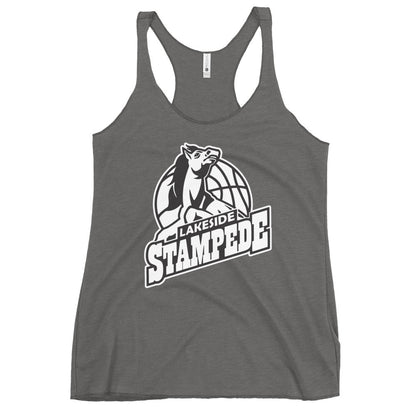 Performance | Thin Racerback Tank Top | Lakeside Stampede | Basketball Mascot Logo