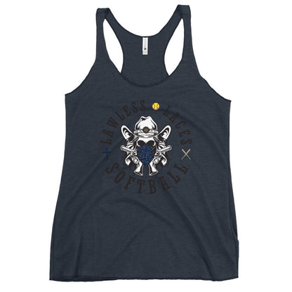 Performance | Thin Racerback Tank Top | Lawless Laces Softball | Bandana Mascot Logo
