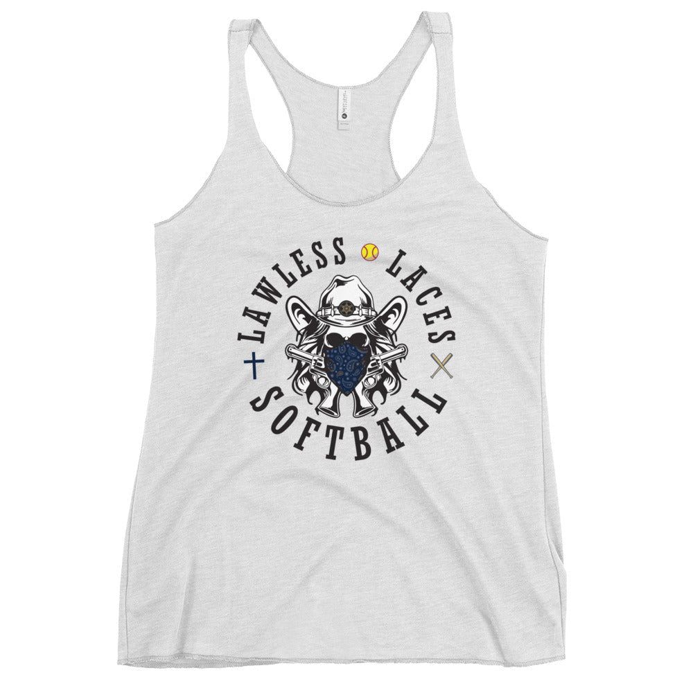 Performance | Thin Racerback Tank Top | Lawless Laces Softball | Bandana Mascot Logo