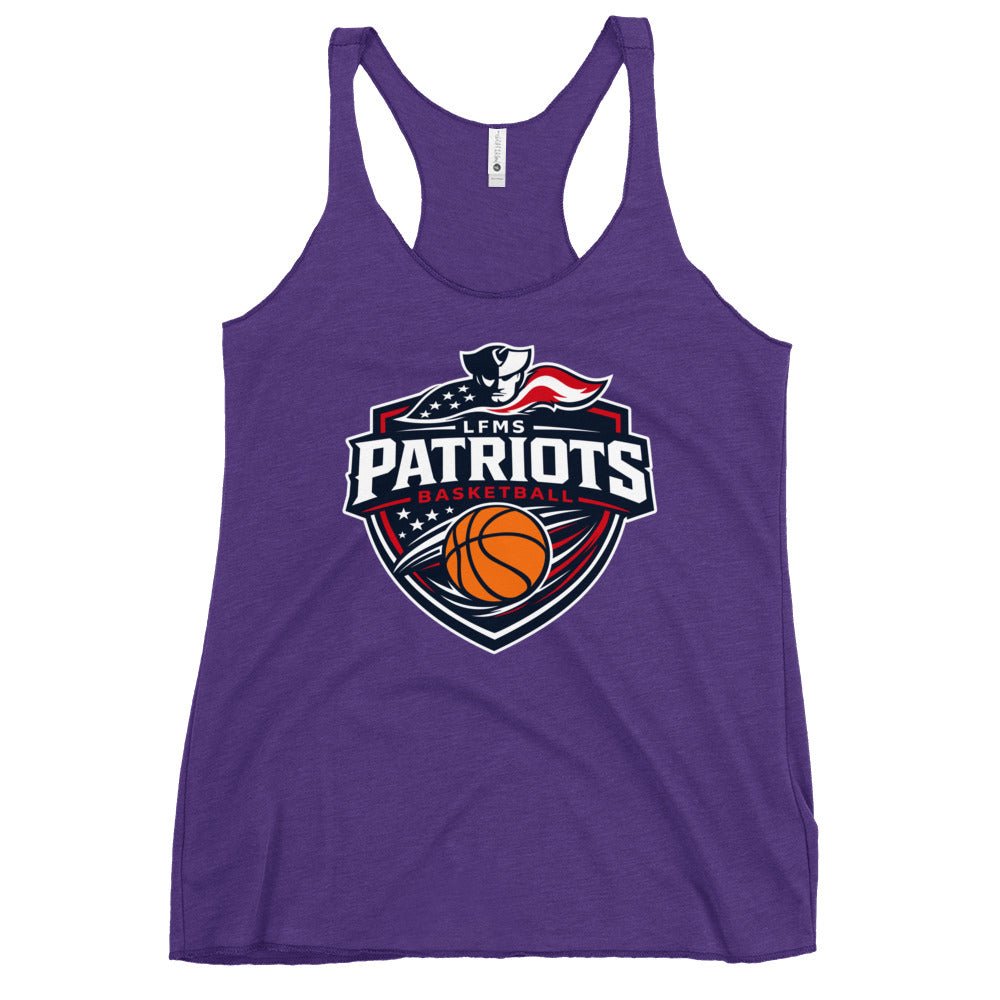 Performance | Thin Racerback Tank Top | LFMS Athletics | Patriots Basketball Logo