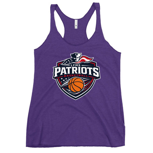 Performance | Thin Racerback Tank Top | LFMS Athletics | Patriots Basketball Logo
