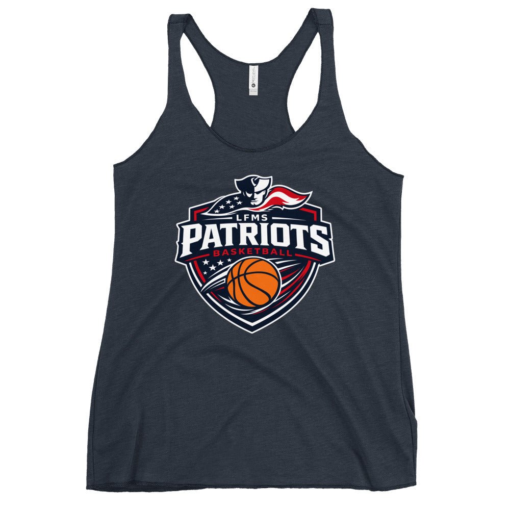 Performance | Thin Racerback Tank Top | LFMS Athletics | Patriots Basketball Logo