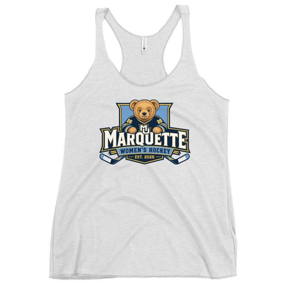 Performance | Thin Racerback Tank Top | Marquette University Women's Hockey | Bear Athletics Logo