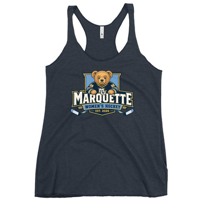Performance | Thin Racerback Tank Top | Marquette University Women's Hockey | Bear Athletics Logo