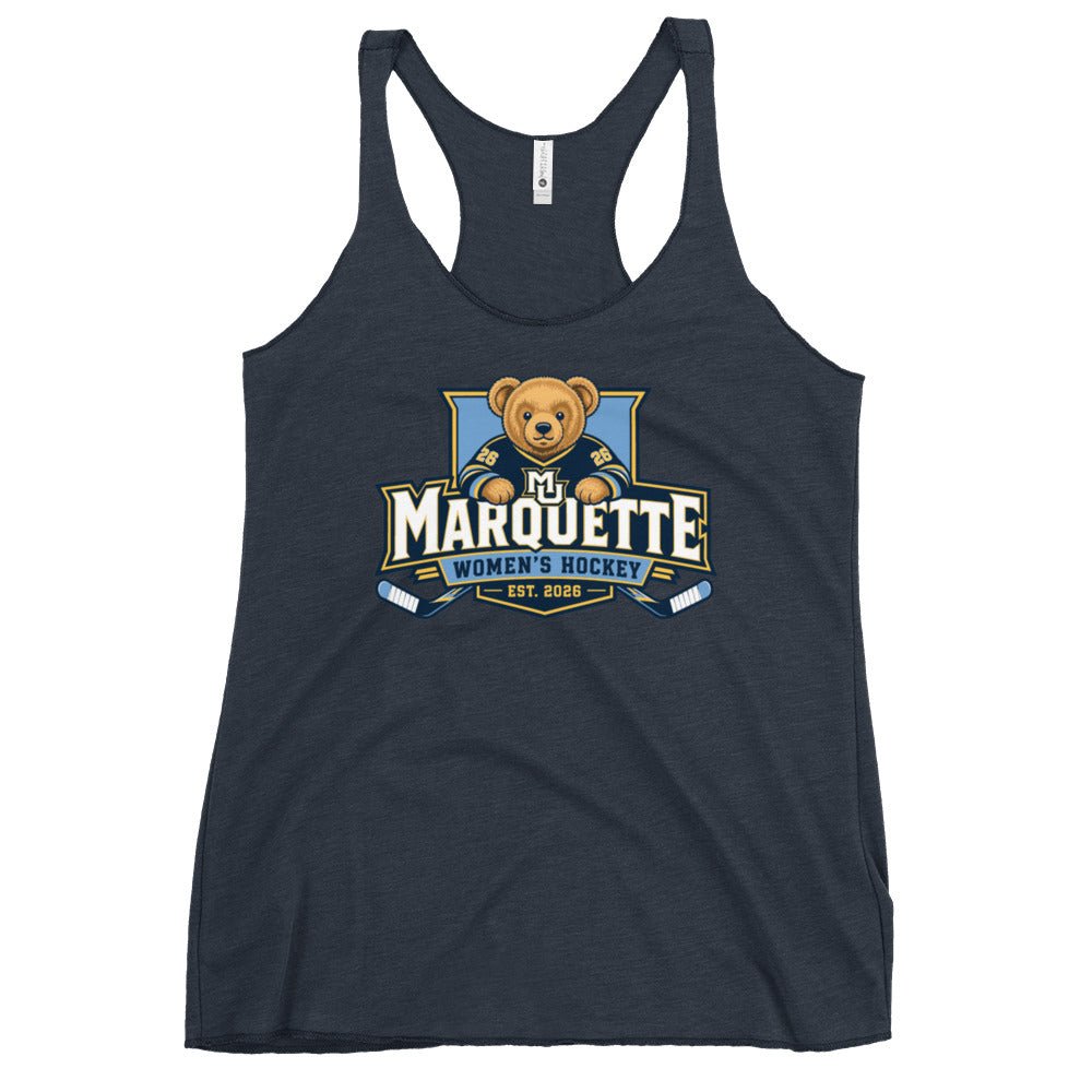 Performance | Thin Racerback Tank Top | Marquette University Women's Hockey | Bear Athletics Logo