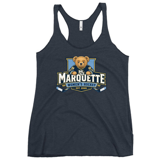 Performance | Thin Racerback Tank Top | Marquette University Women's Hockey | Bear Athletics Logo