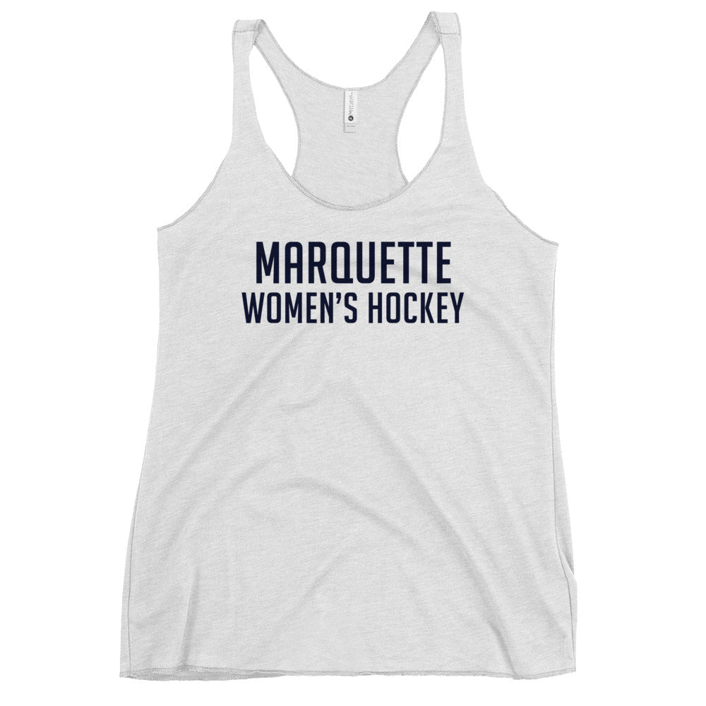 Performance | Thin Racerback Tank Top | Marquette University Women's Hockey | Collegiate Front Logo