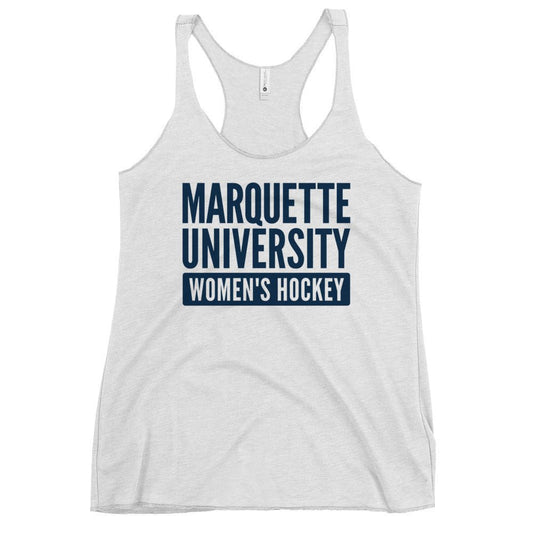 Performance | Thin Racerback Tank Top | Marquette University Women's Hockey | Modern Script Logo