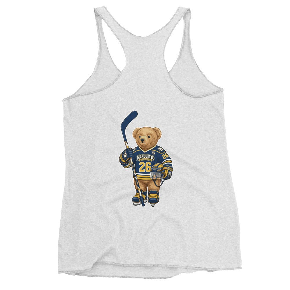 Performance | Thin Racerback Tank Top | Marquette University Women's Hockey | MU Mark Backprint Logo