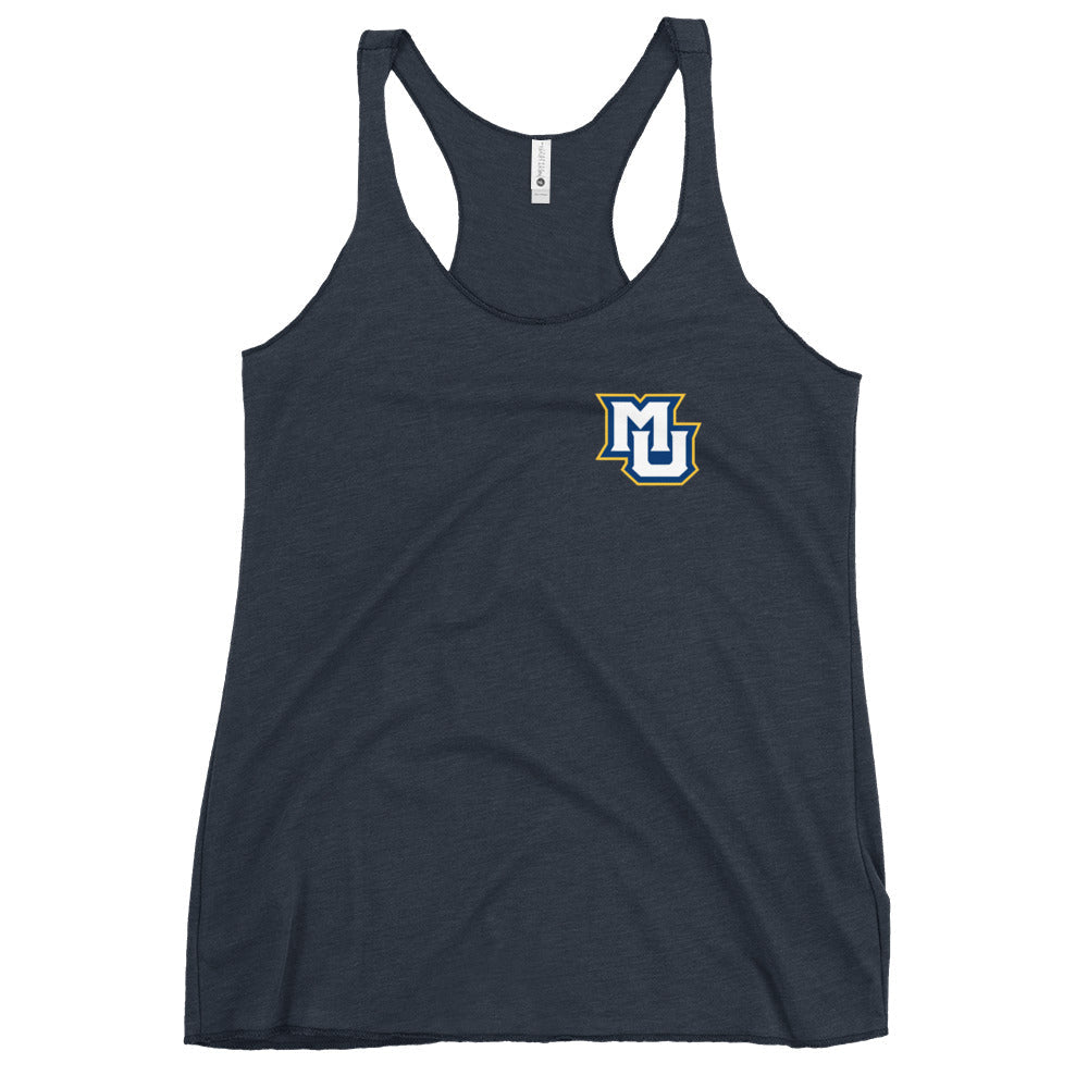 Performance | Thin Racerback Tank Top | Marquette University Women's Hockey | MU Mark Backprint Logo