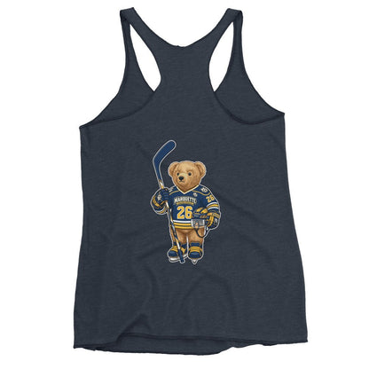 Performance | Thin Racerback Tank Top | Marquette University Women's Hockey | MU Mark Backprint Logo