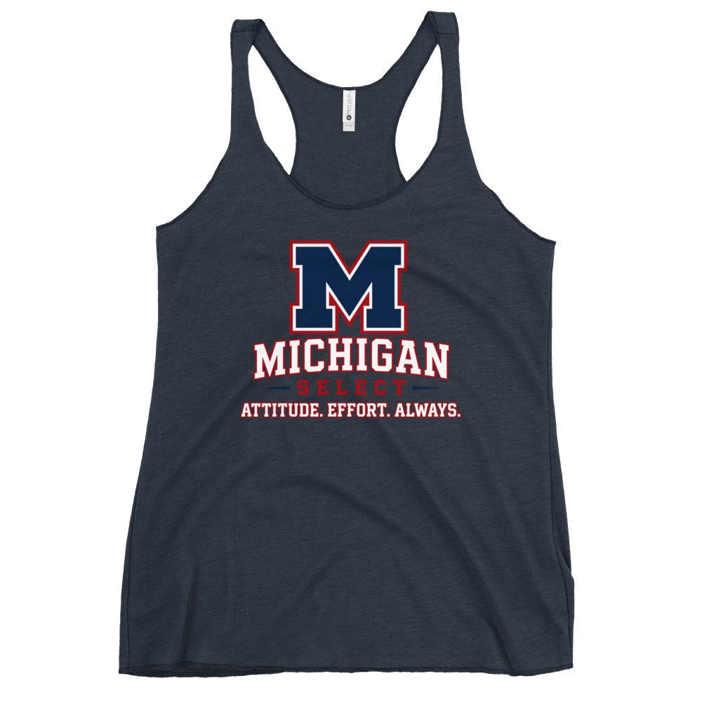 Performance | Thin Racerback Tank Top | Michigan Select Baseball | Crest Logo