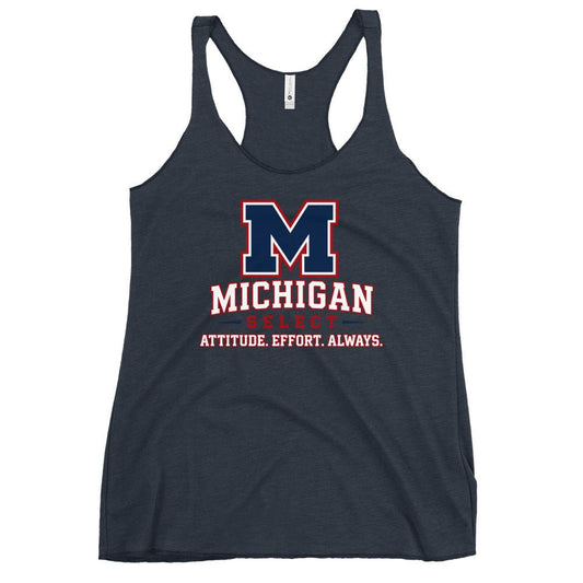 Performance | Thin Racerback Tank Top | Michigan Select Baseball | Crest Logo