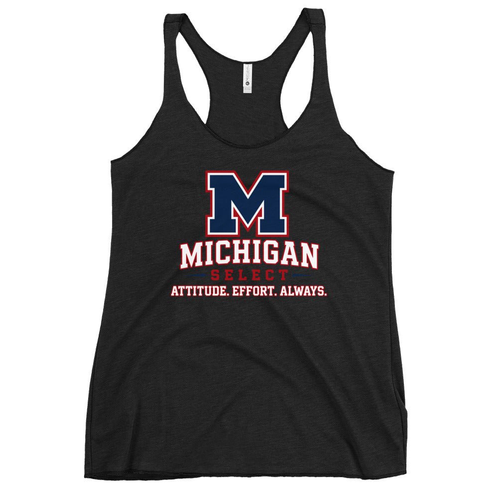 Performance | Thin Racerback Tank Top | Michigan Select Baseball | Crest Logo